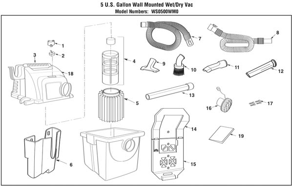 WS1100CA Vac Parts